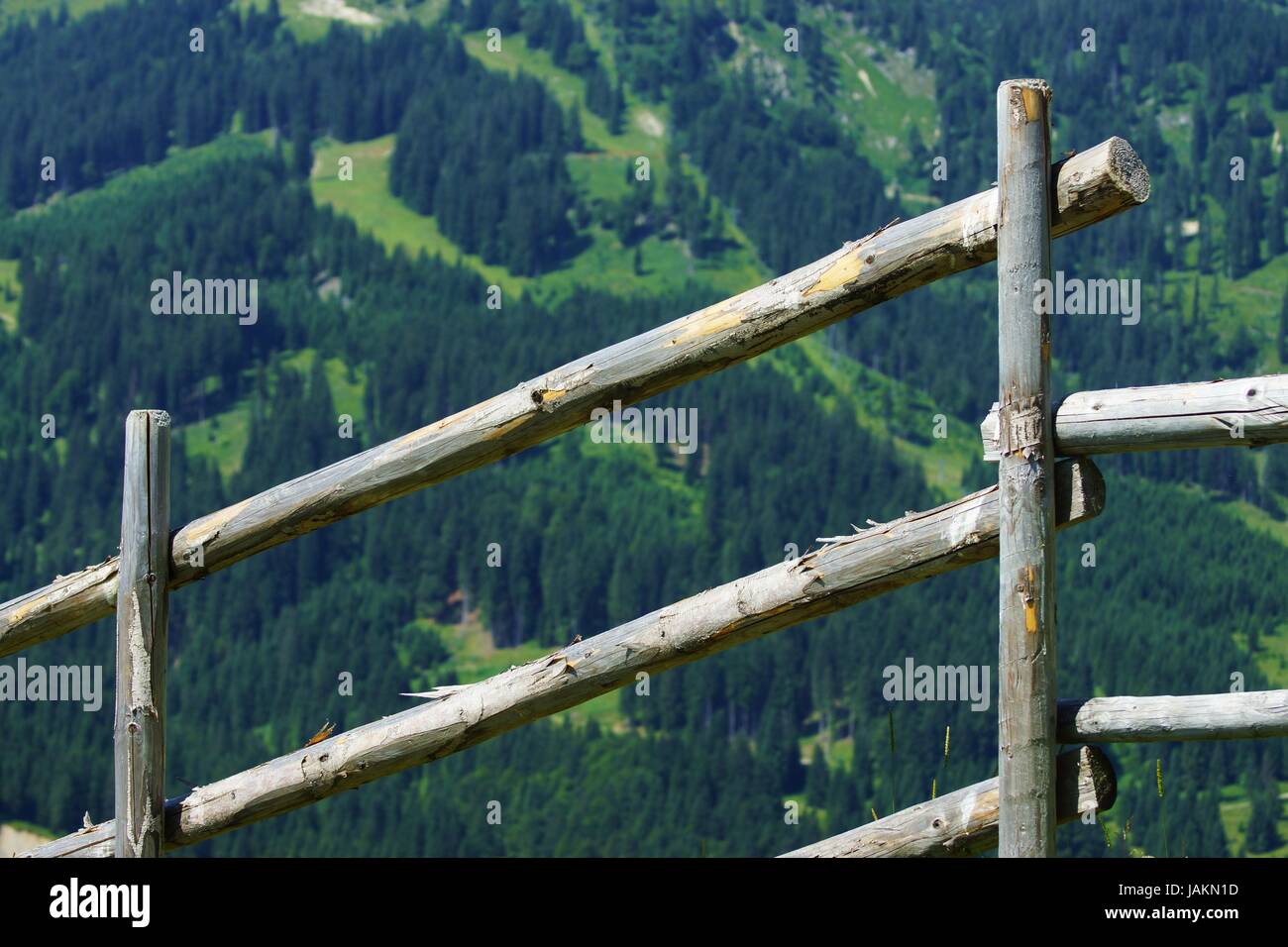 fence in the mountains Stock Photo - Alamy