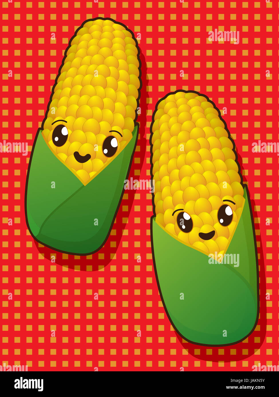 Kawaii cute funny corn food hi-res stock photography and images - Alamy