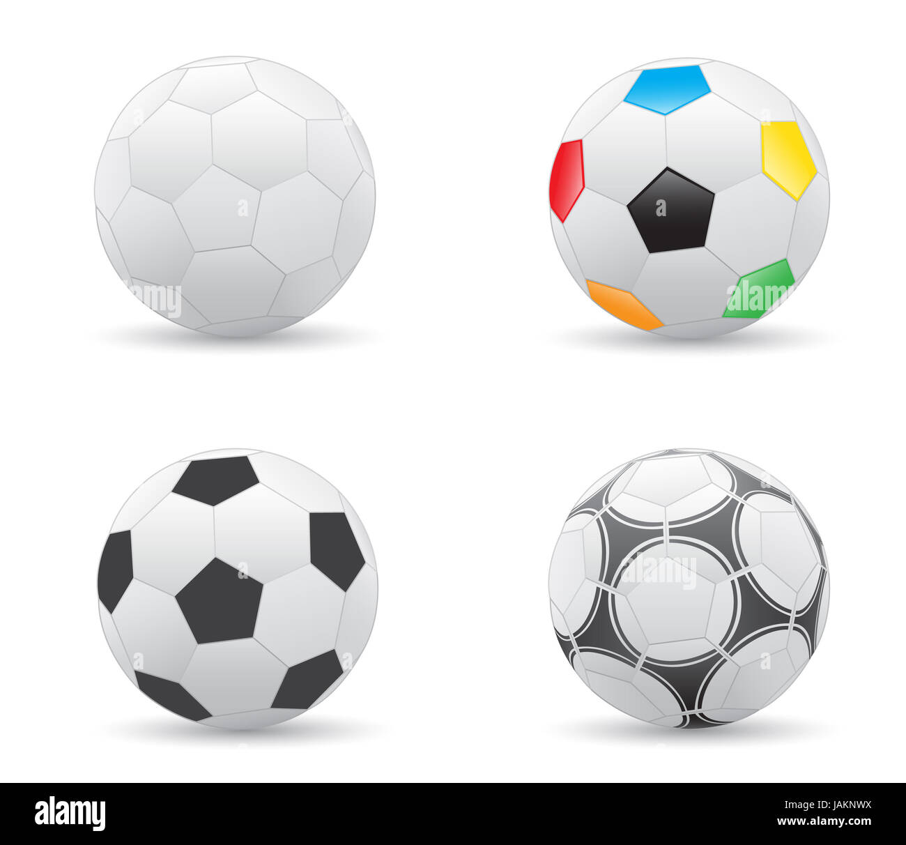 Different soccer balls isolated on the white background Stock Photo Alamy