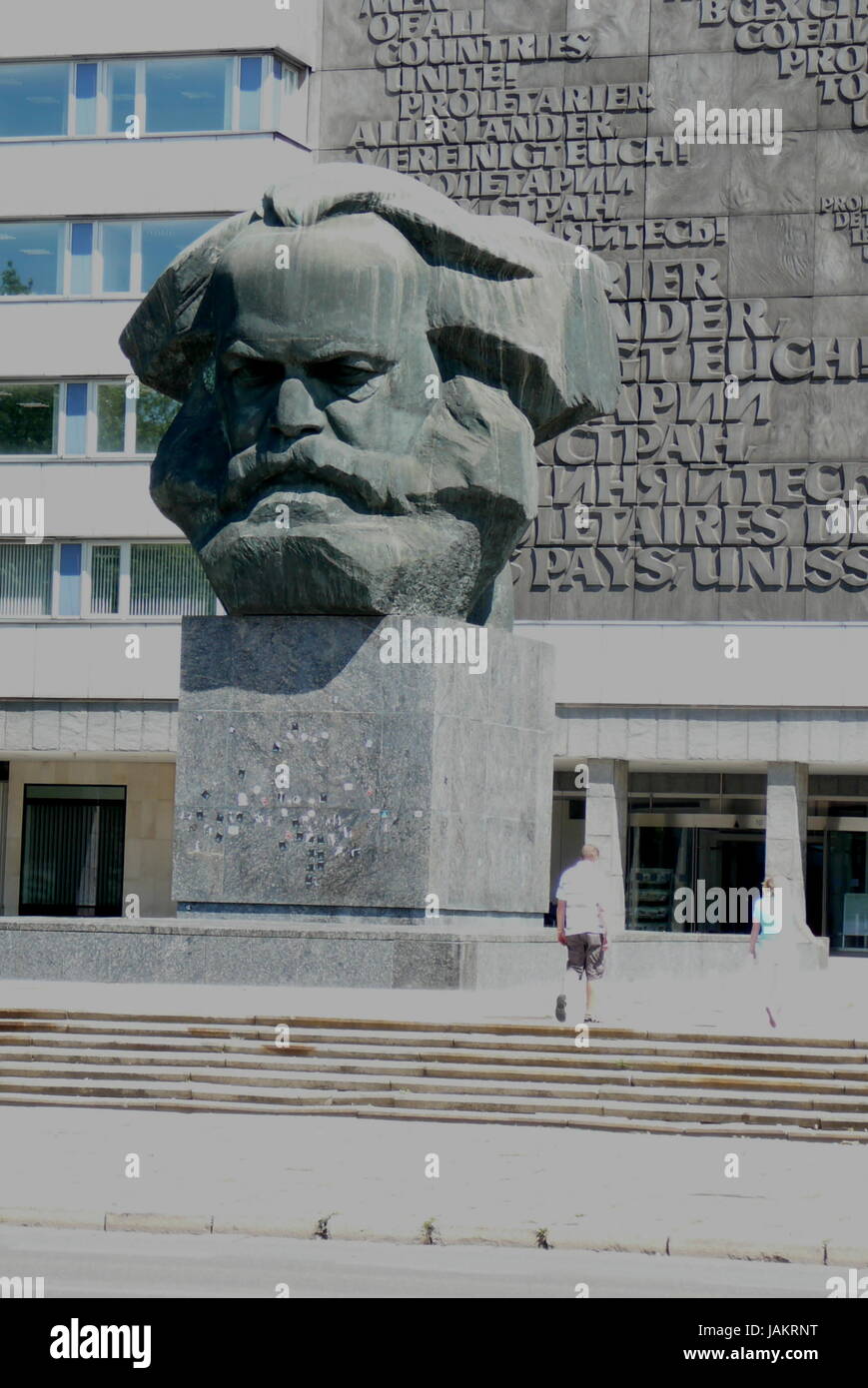 karl marx monument from gdr times in chemnitz (from lew kerbel) Stock Photo