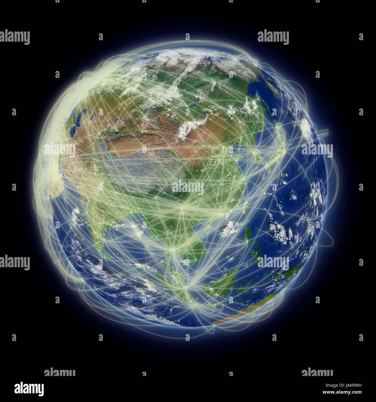 World map with flight paths globe hires stock photography and images Alamy