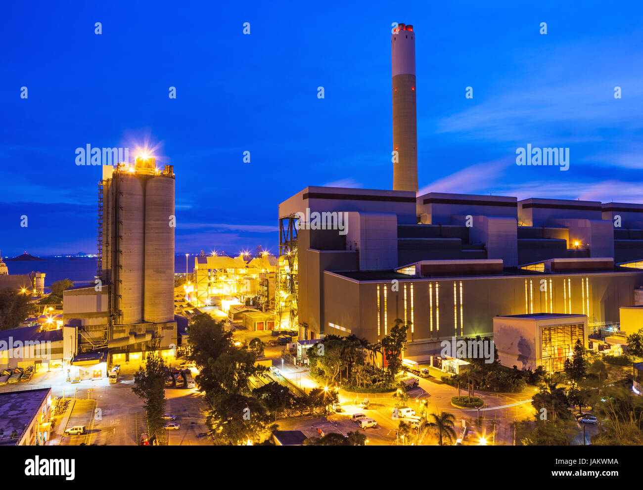 Industrial plant at night Stock Photo - Alamy
