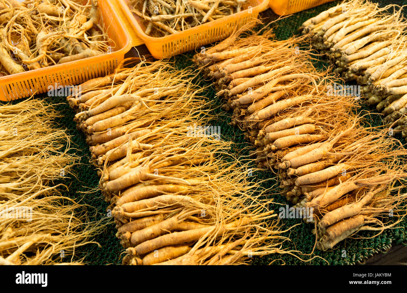 Ginseng for sell in food market Stock Photo Alamy