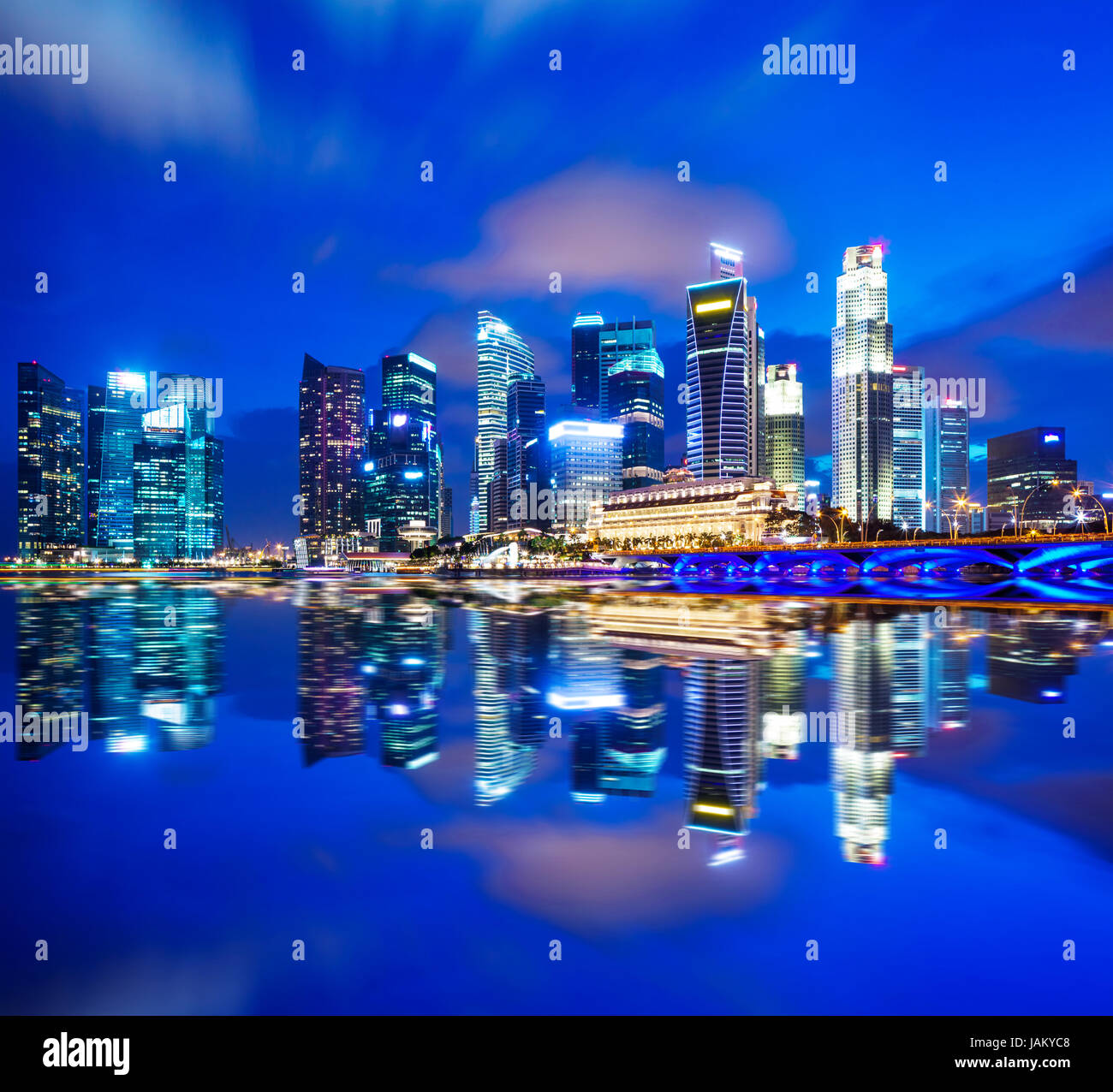 Urban cityscape in Singapore at night Stock Photo - Alamy