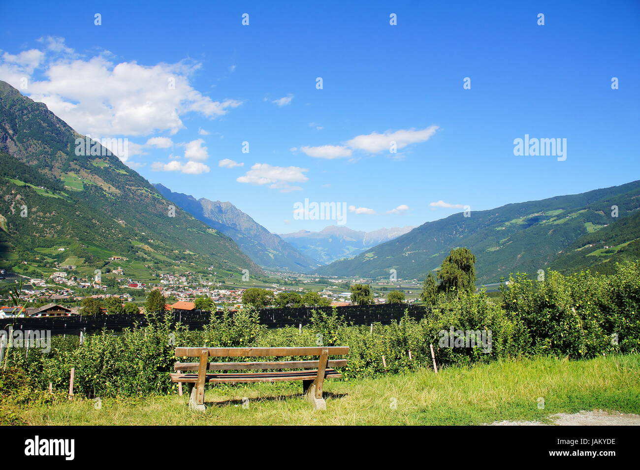 Vinschgau in Südtirol mit Naturns Stock Photo