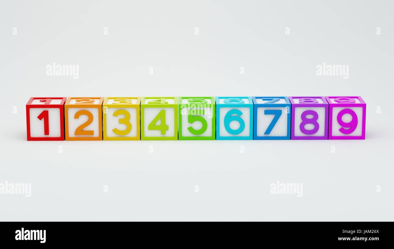 Box Number Toy isolated on white background Stock Photo - Alamy