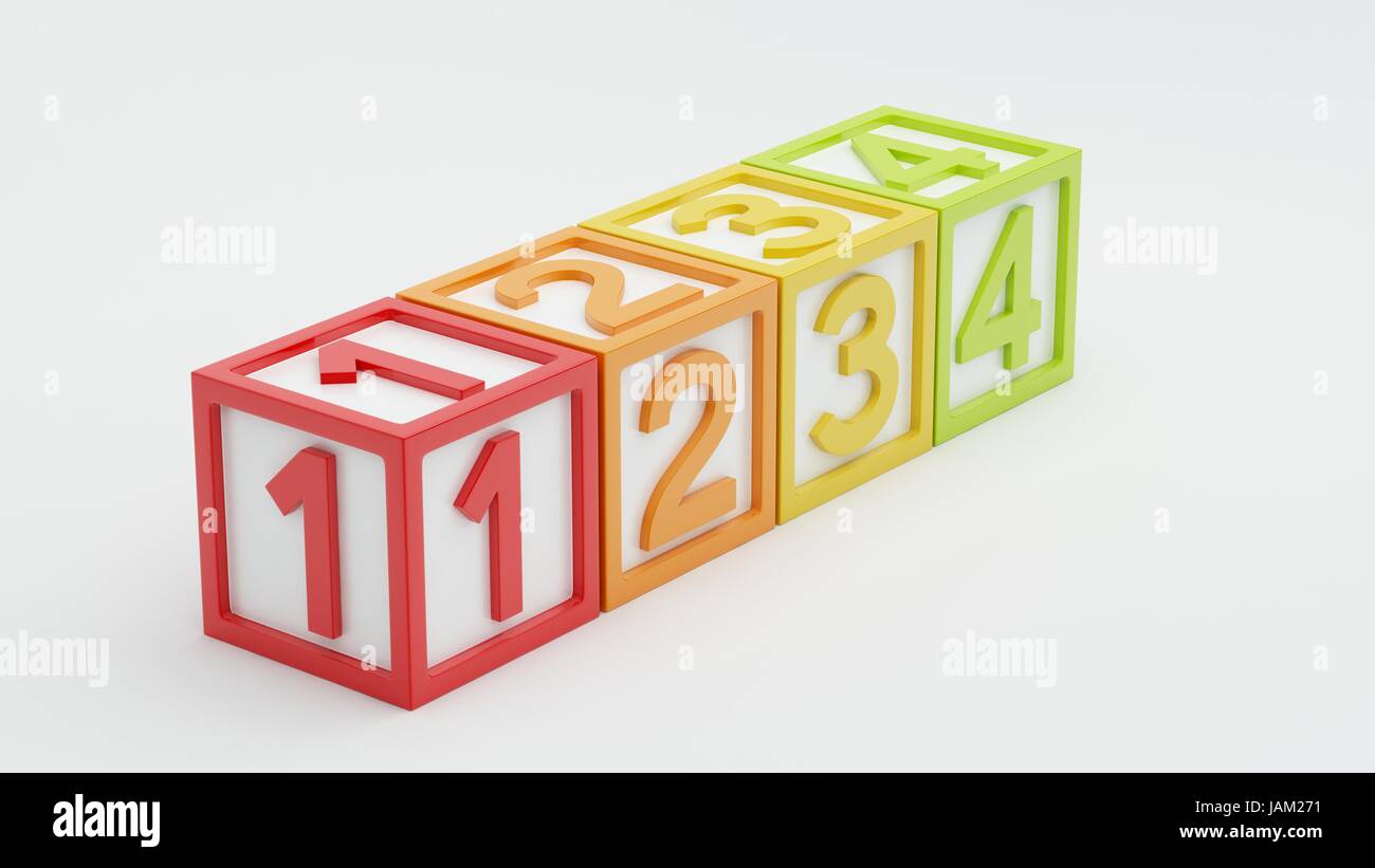 Box Number Toy isolated on white background Stock Photo - Alamy