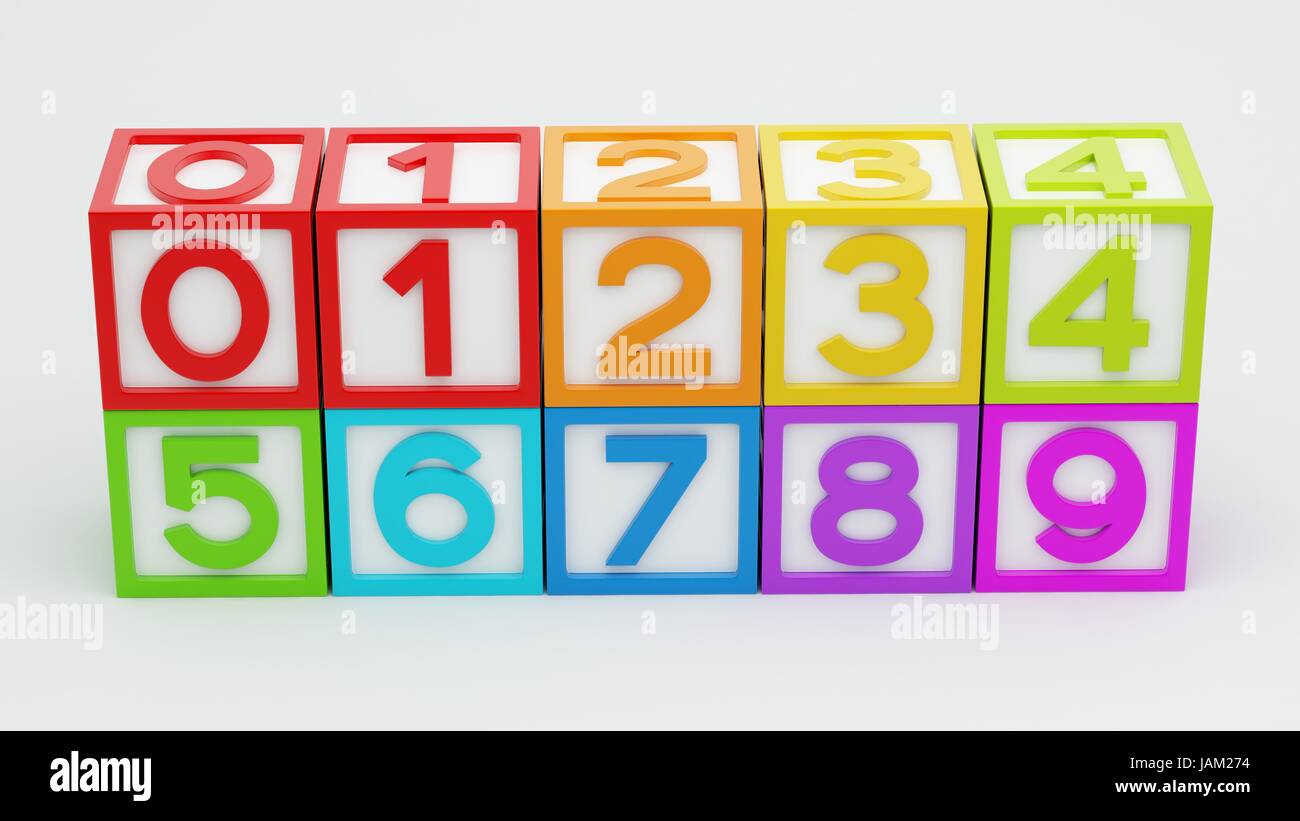 Box Number Toy isolated on white background Stock Photo - Alamy