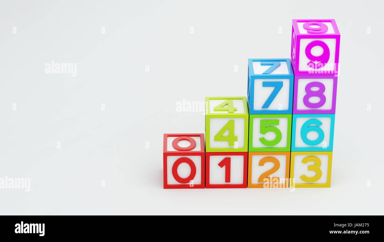 Box Number Toy isolated on white background Stock Photo - Alamy