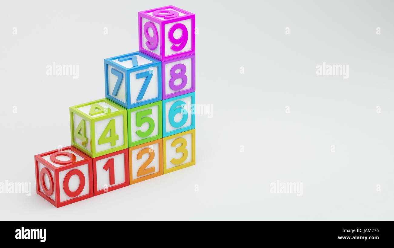 Box Number Toy isolated on white background Stock Photo - Alamy