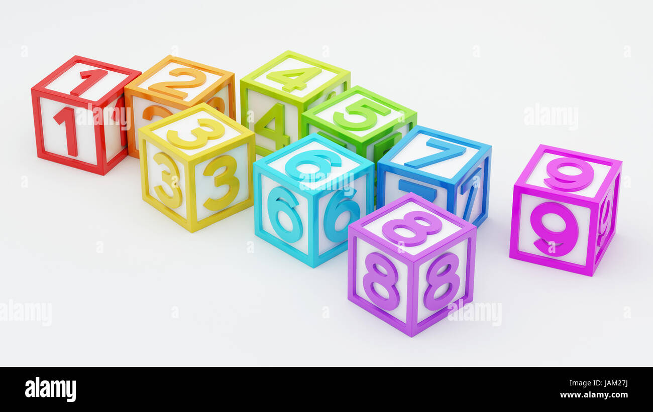 Box Number Toy isolated on white background Stock Photo - Alamy