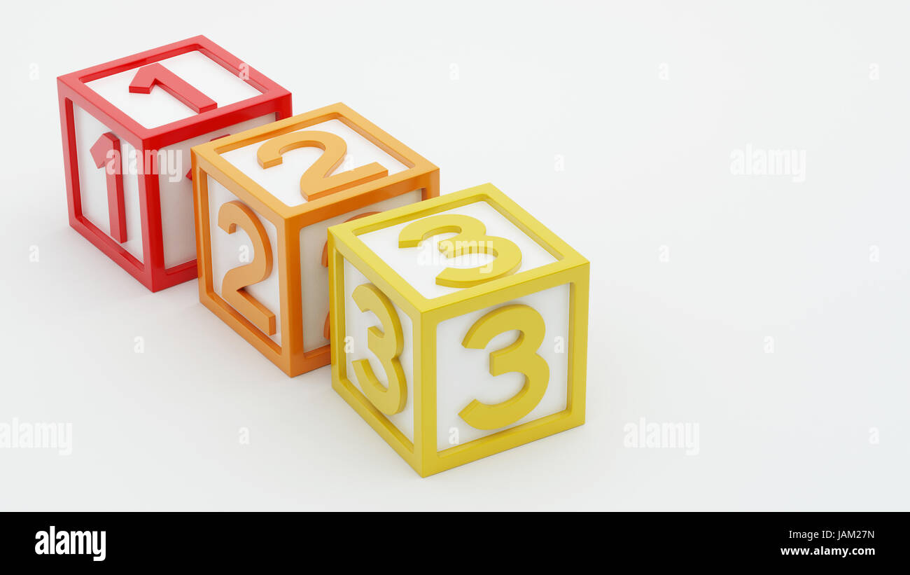 Box Number Toy isolated on white background Stock Photo - Alamy