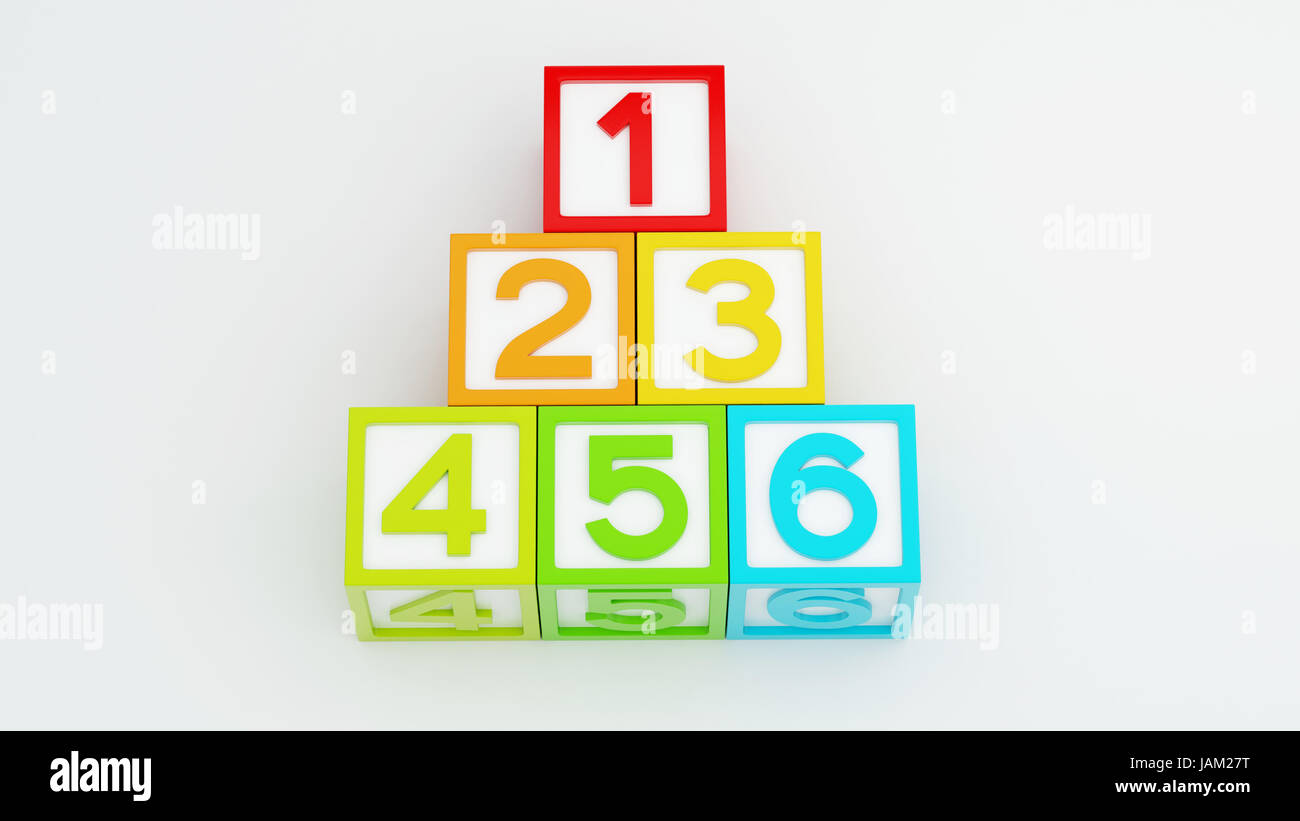 Box Number Toy isolated on white background Stock Photo - Alamy
