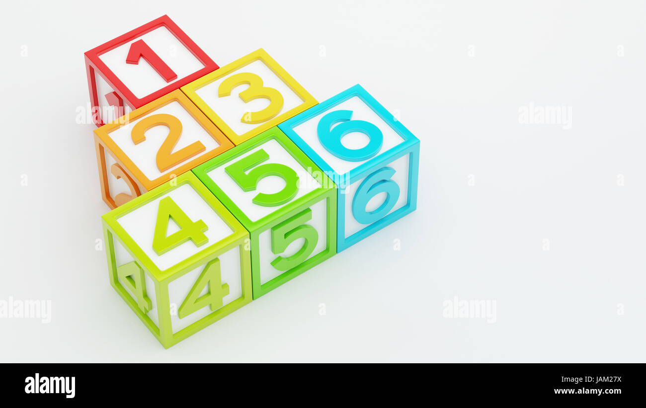 Box Number Toy isolated on white background Stock Photo - Alamy