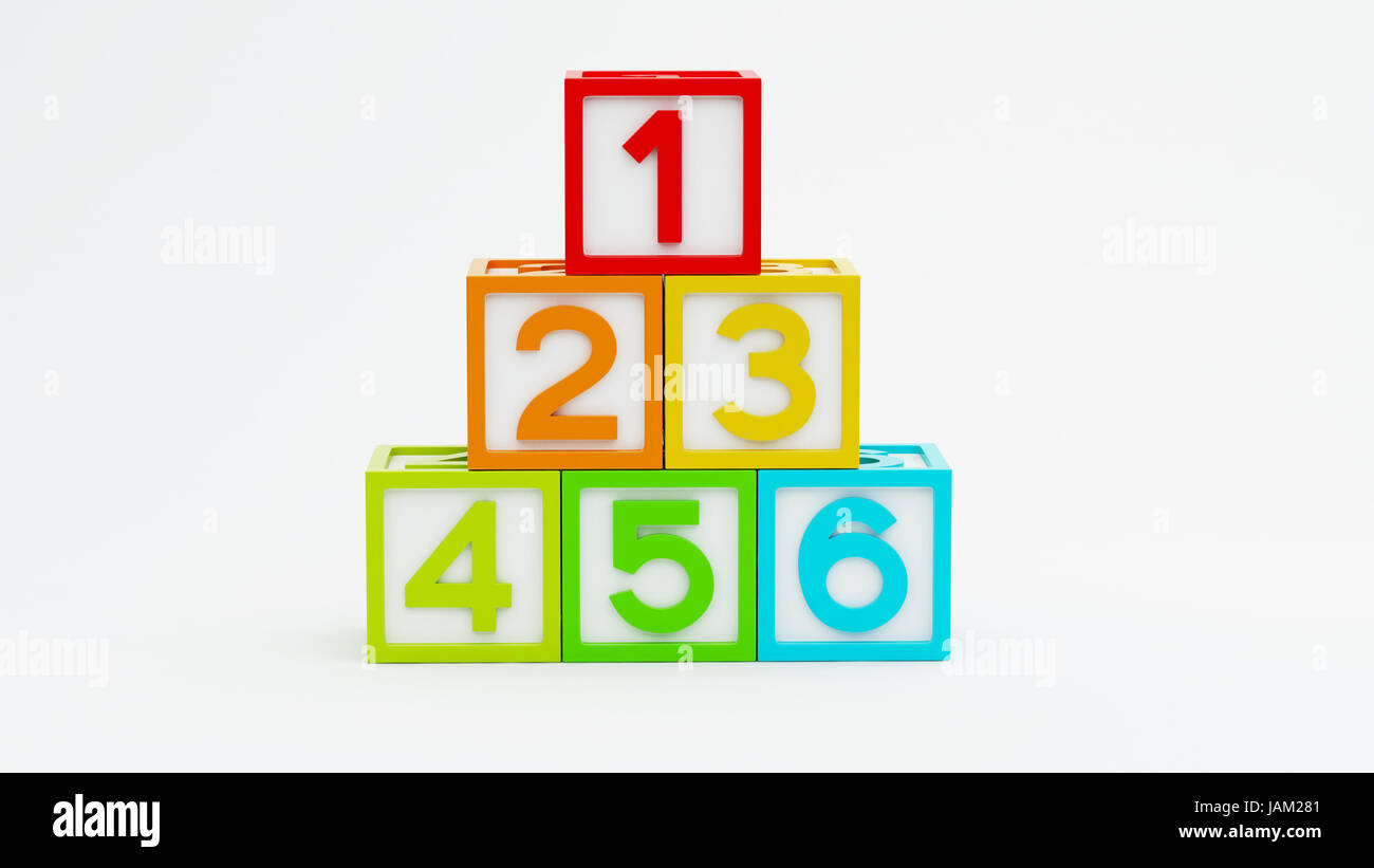 Box Number Toy isolated on white background Stock Photo - Alamy