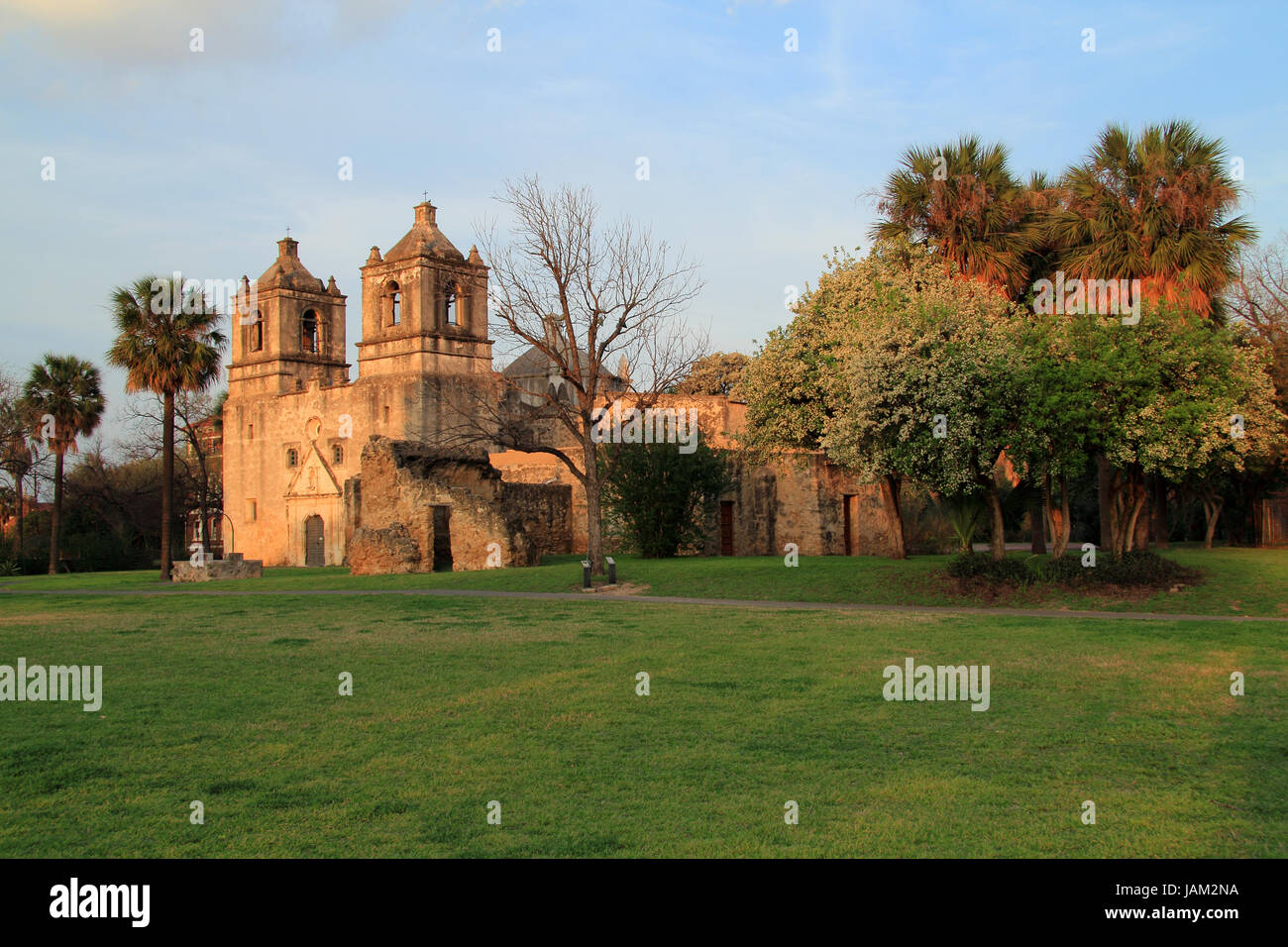 Historic Mission Concepcion in San Antonia Missions National Historical Park in the State of Texas, American Southwest Stock Photo
