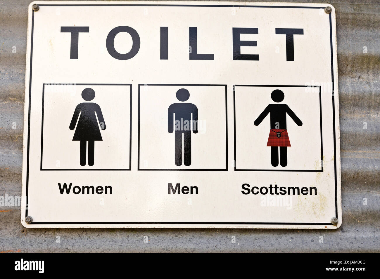 Funny outdoor toilet sign in Australia Stock Photo