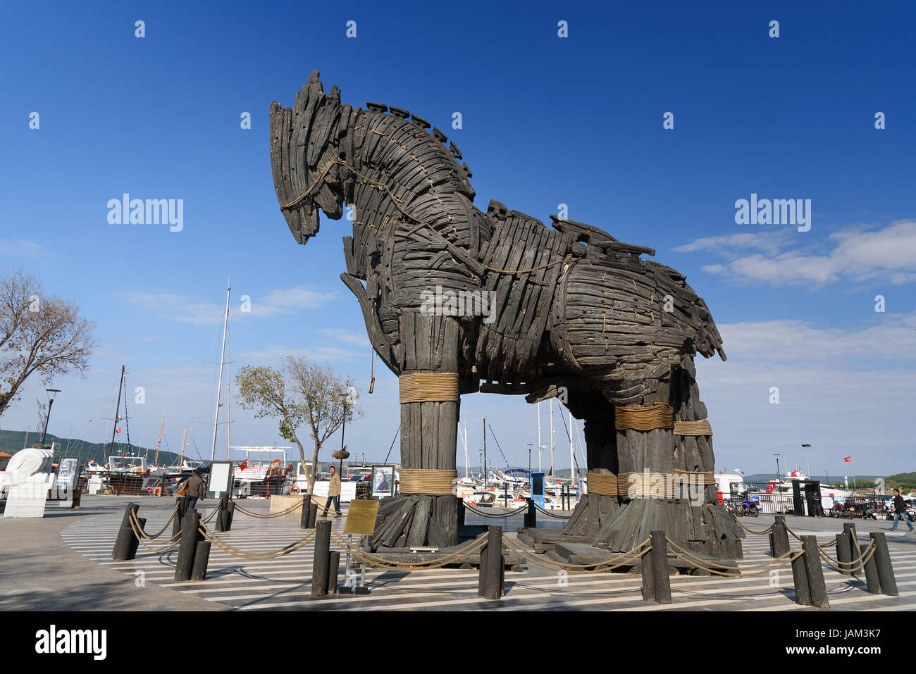 Canakkale, Turkey - October 31, 2016: Wooden Trojan Horse from movie Troy. It was donated to the city of Canakkale Stock Photo