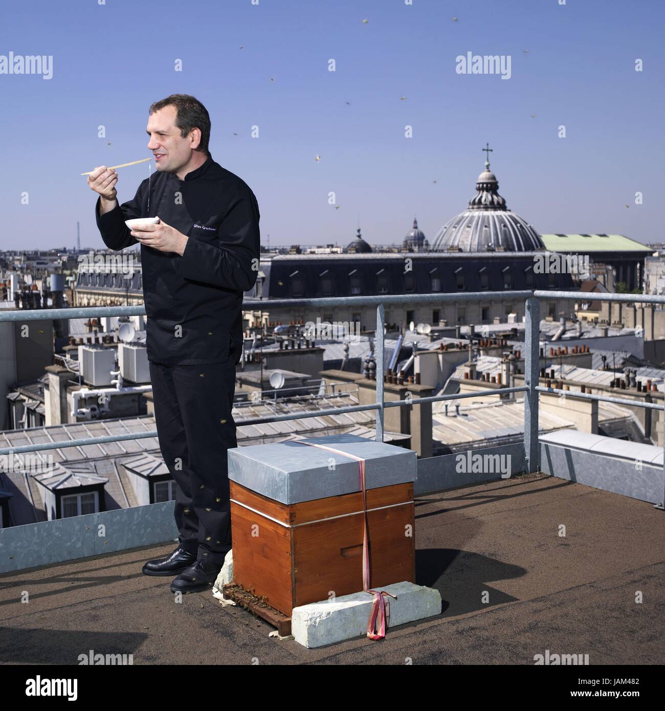 Gilles Grasteau, chef at Le First restaurant (The Westin) in Paris.  Photo Damien Grenon Stock Photo