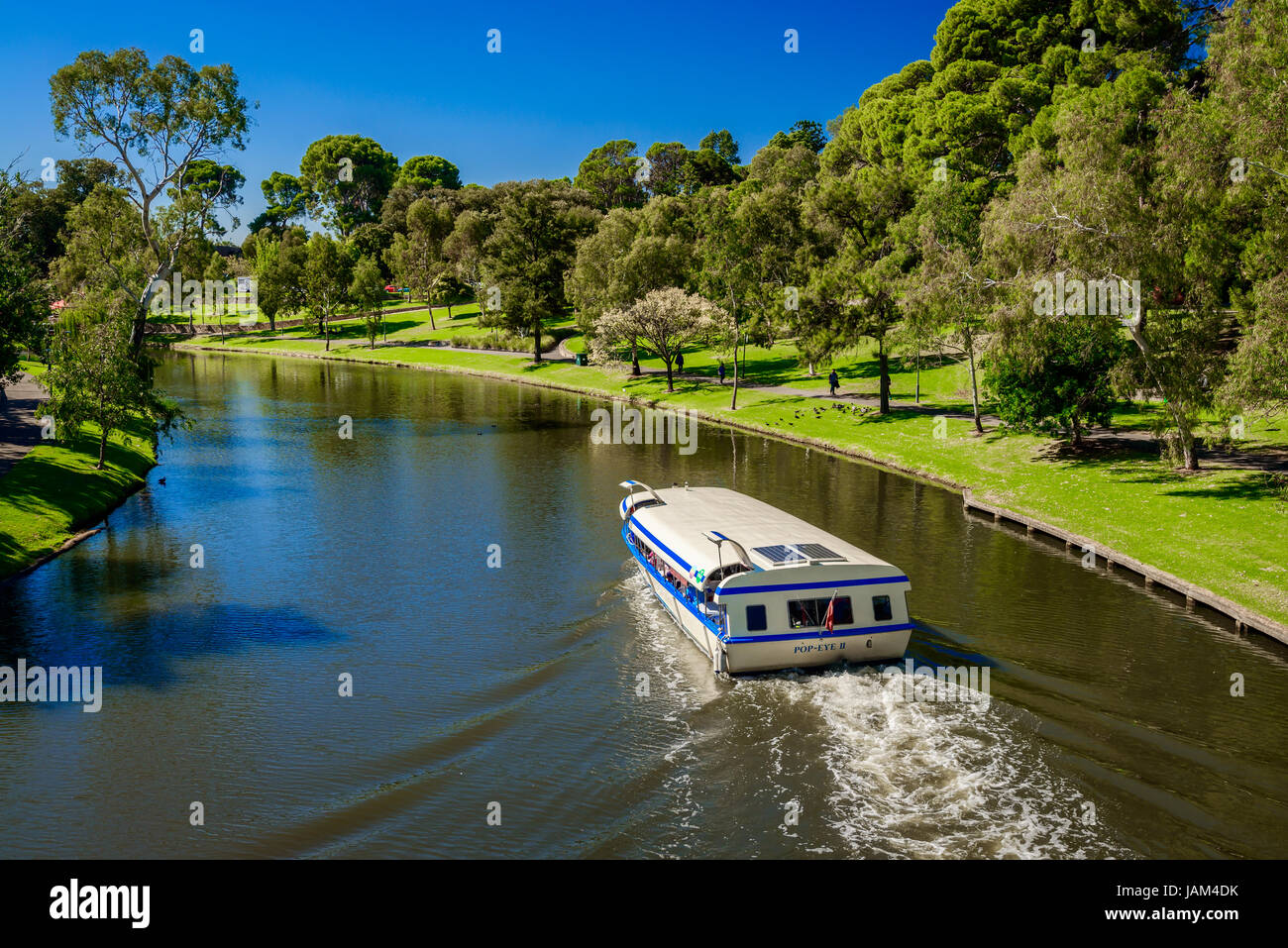 Adelaide, Australia April 14, 2017 Iconic PopEye boat traveling