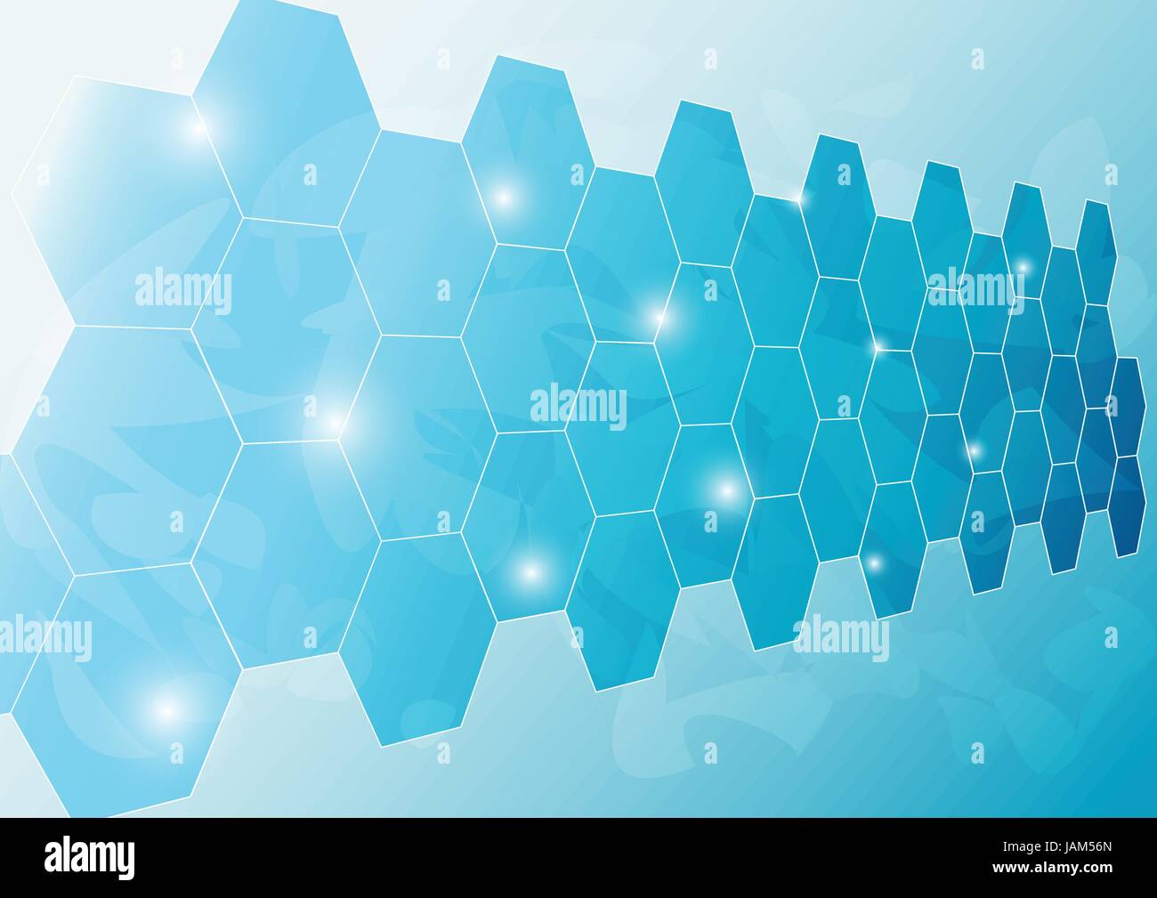 Ice Wall Background Designed as Mirror-Like Hexagon Plate Concept With Light Texture Stock Vector