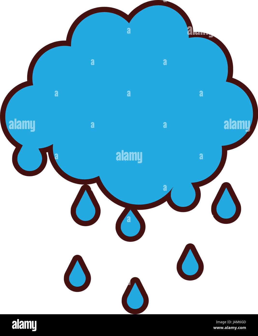 cloud with rain drops Stock Vector Image & Art - Alamy