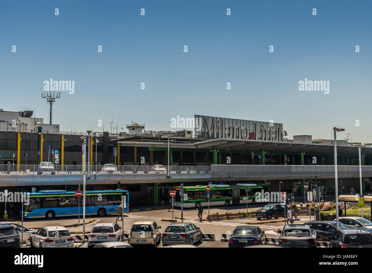 Entrance to Milan's Linate International Airport, Italy Stock Photo