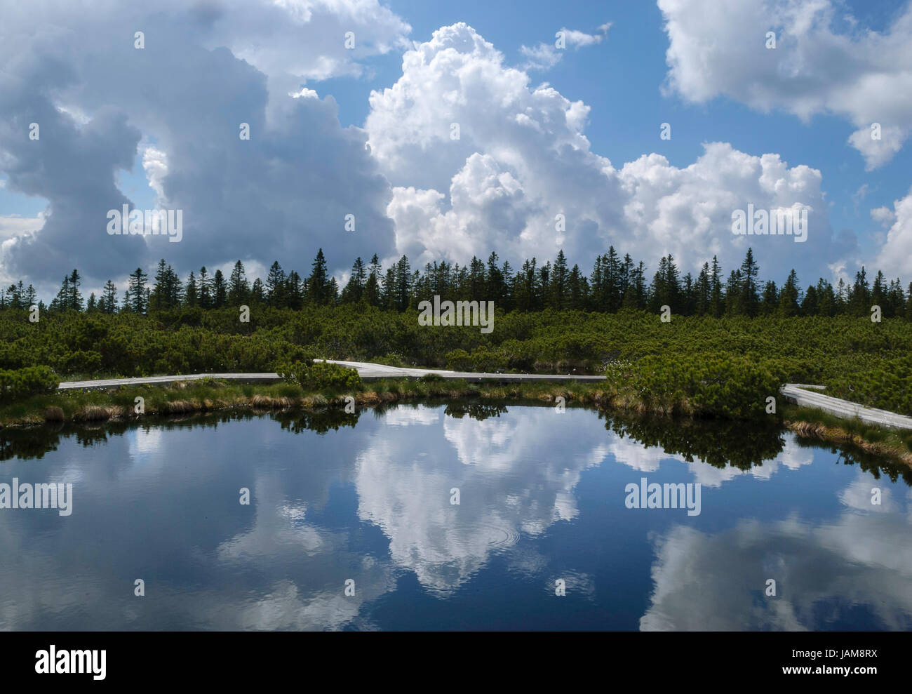 a lake reflecting the clouds Stock Photo - Alamy