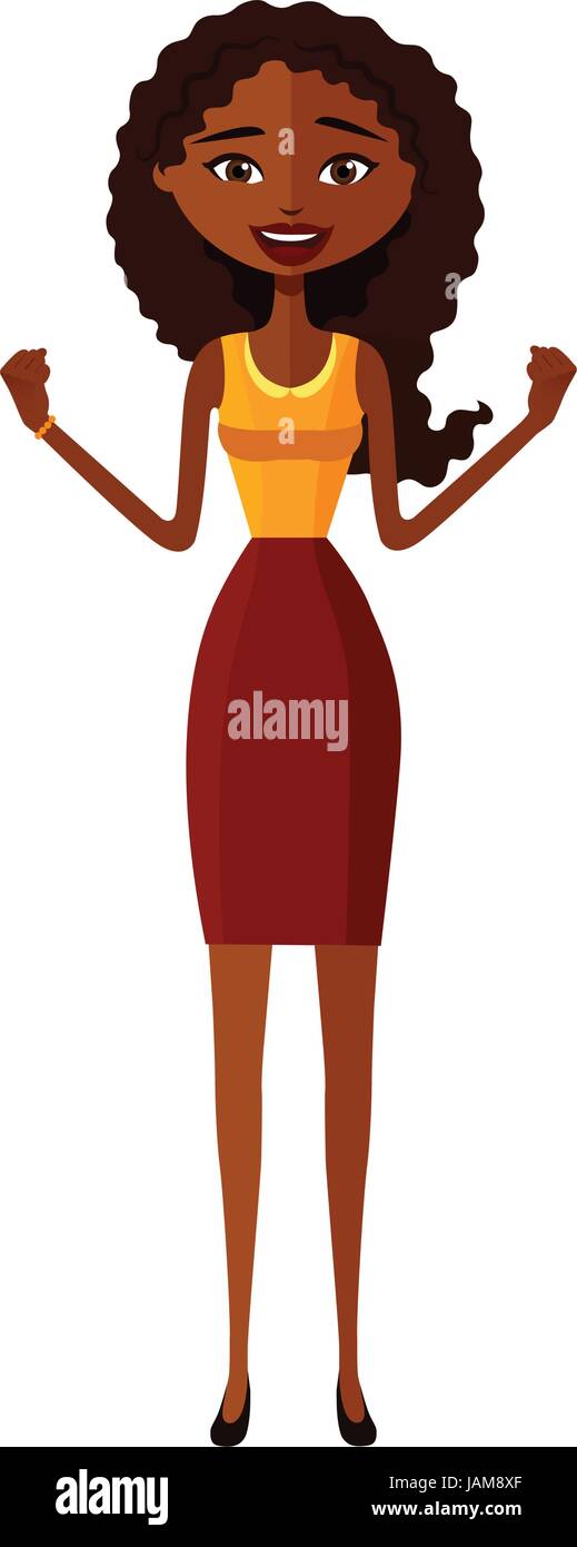 Admiration african american woman throwing up her hands Stock Vector Image & Art Alamy
