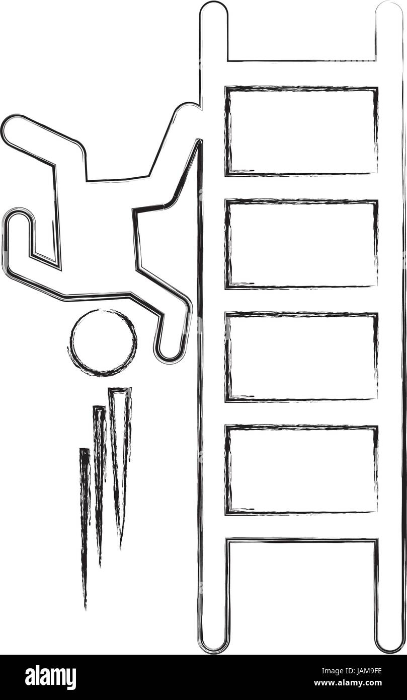 Worker falling of ladder Stock Vector Images - Alamy