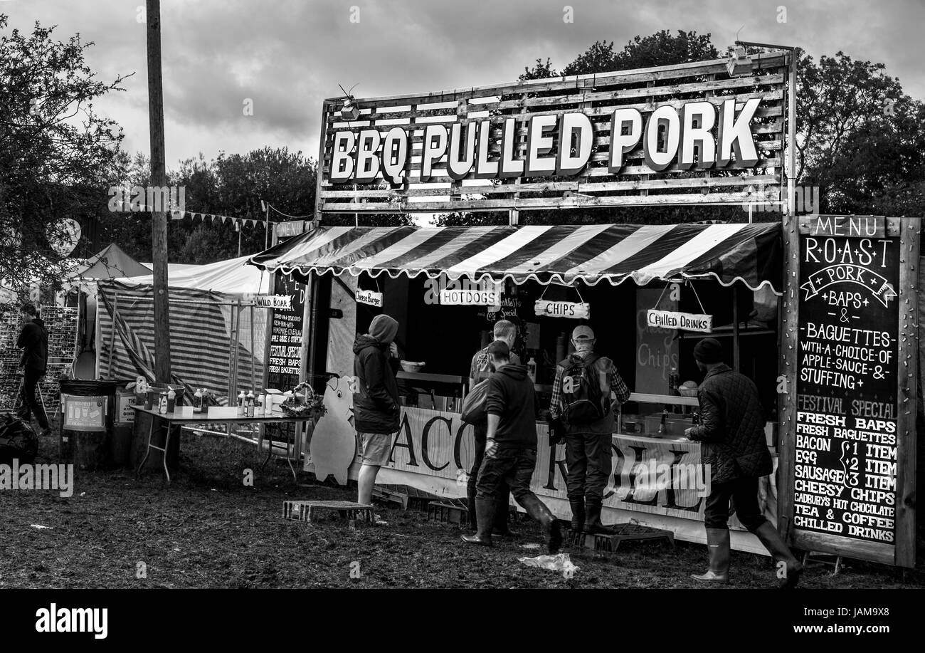 Food Hut at Reading Festival Stock Photo