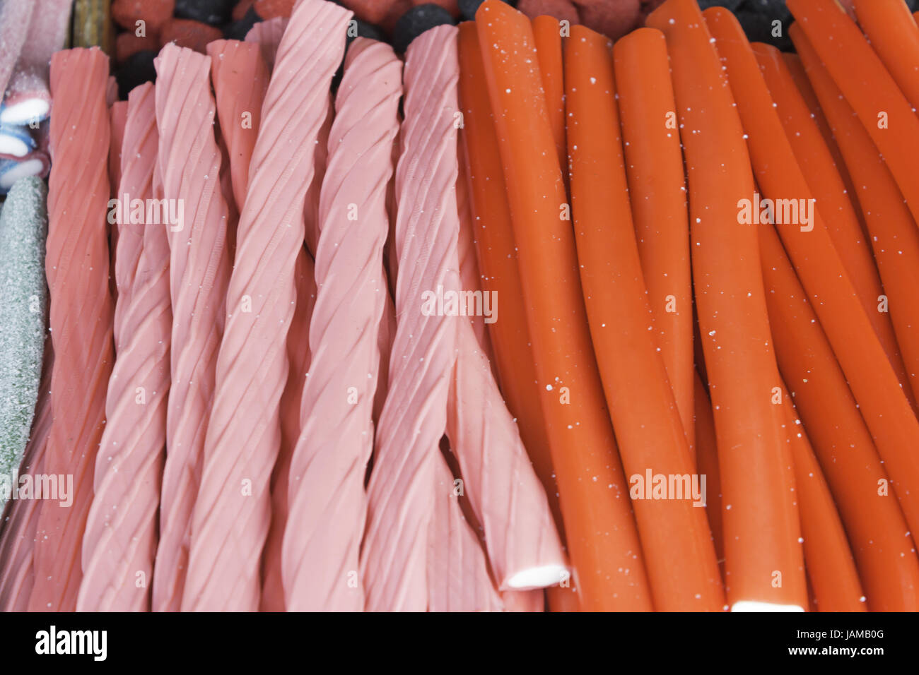 Licorice colored and flavored with sugar, food Stock Photo Alamy