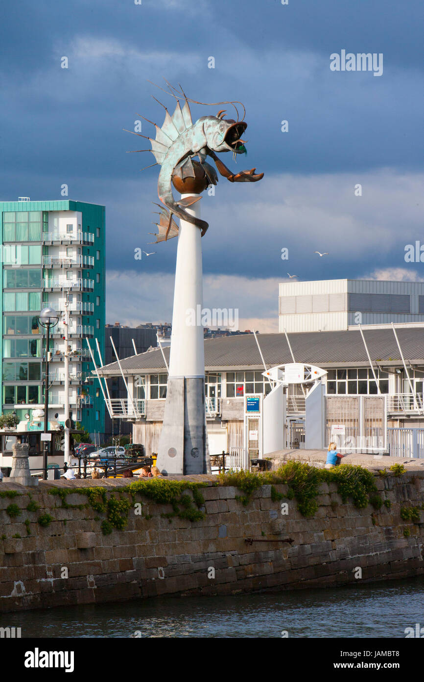 Fish Sculpture Known as the Barbican Prawn, Sutton Harbour, Plymouth
