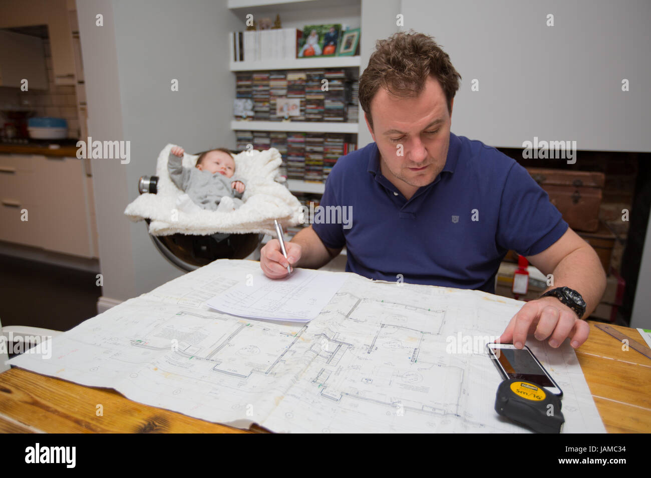 Quantity Surveyor working from home Stock Photo Alamy