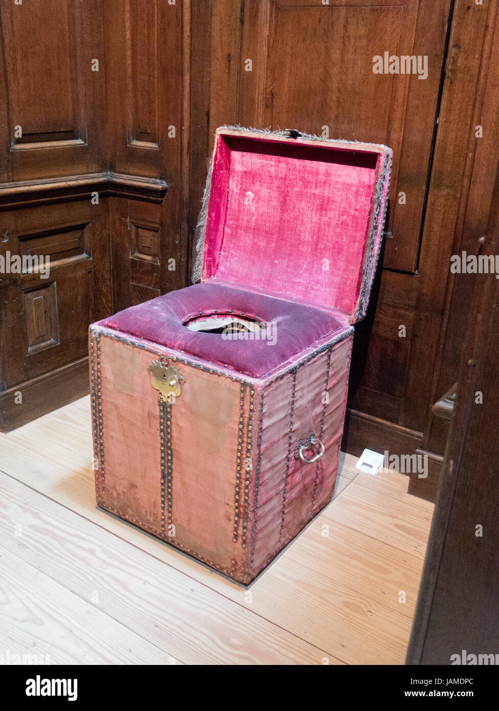 Commode in Bedchamber of Hampton Court Palace; Stock Photo
