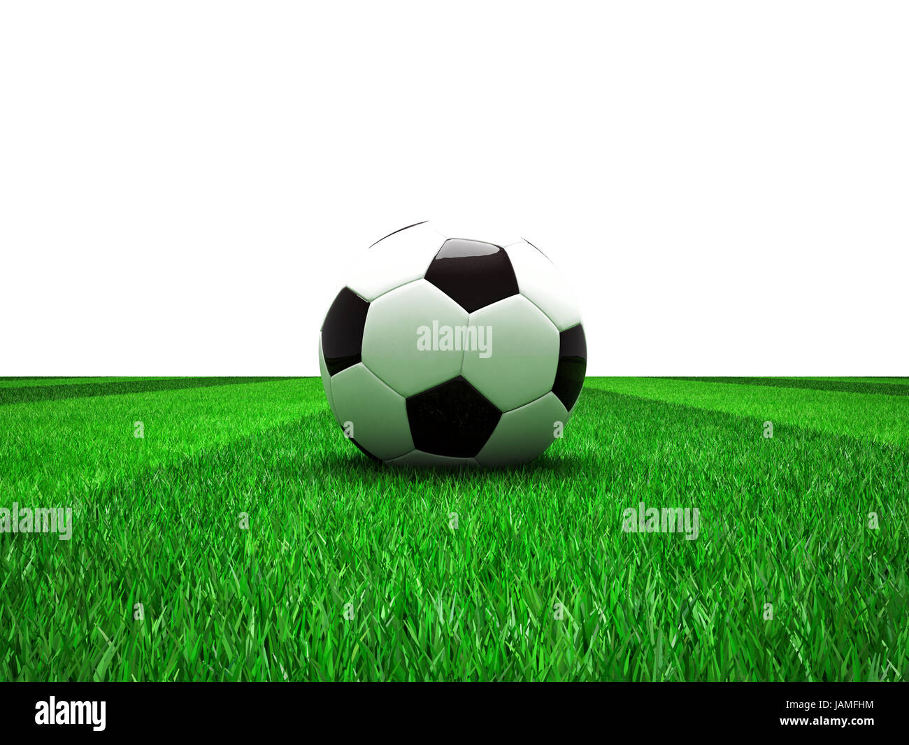 3d image of classic soccer field with ball Stock Photo Alamy
