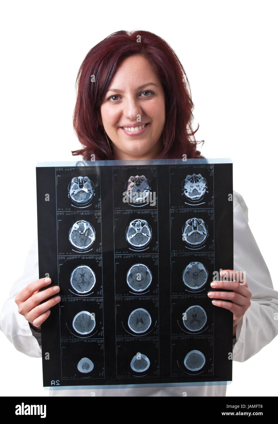 portrait of woman doctor with xray Stock Photo