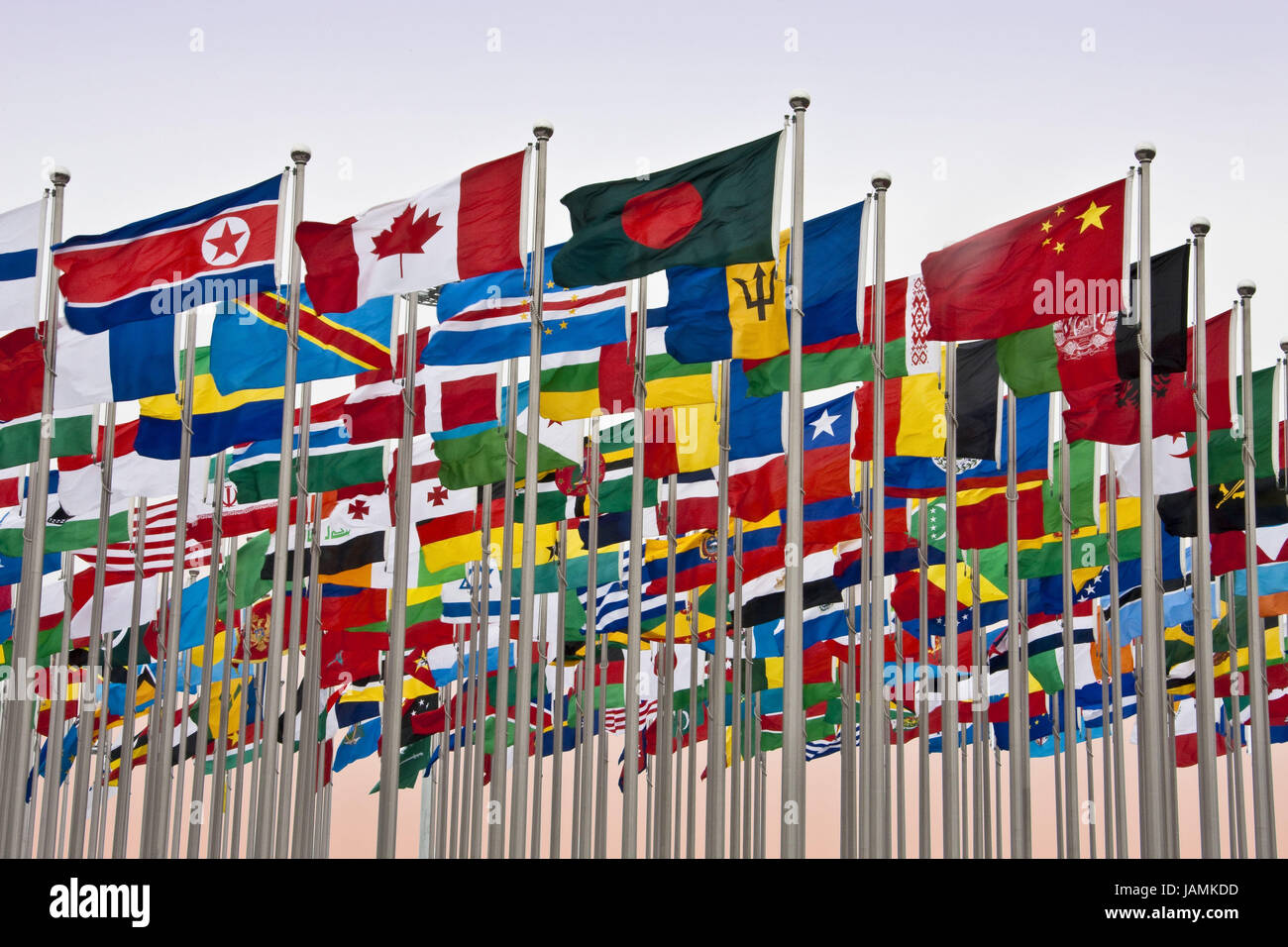 China,Shanghai,Expo in 2010,flags, Stock Photo