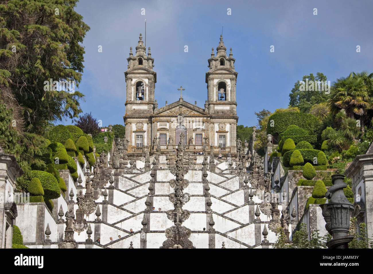 Portugal,Braga,Bom Jesus Th Monte,stairs,pilgrimage church, Stock Photo