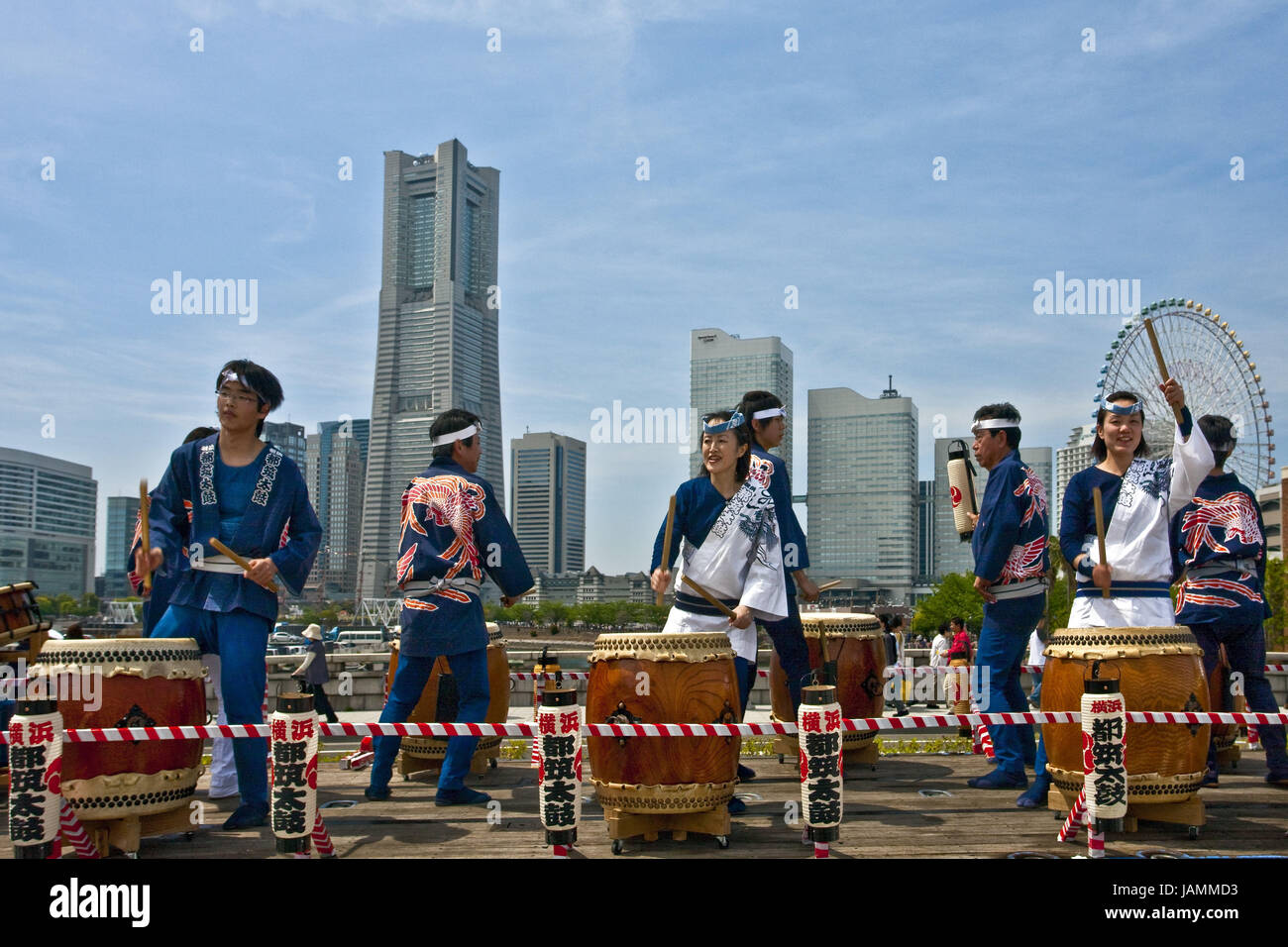 Japan,Yokohama,Yokohama Jumping save,drummer, Stock Photo