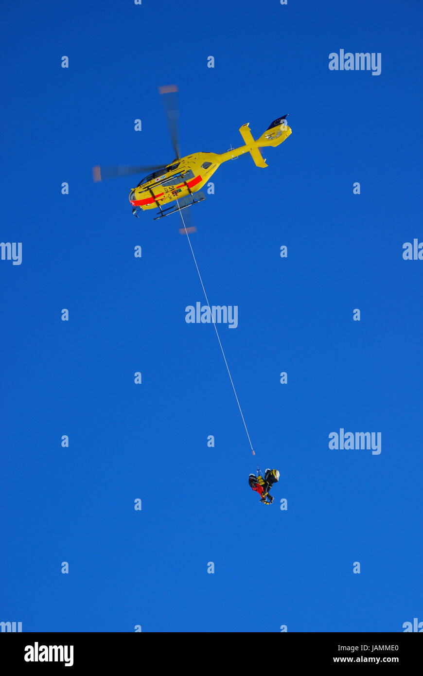 Austria,Tyrol,ÖAMTC,rescue helicopter,rope's recovery,from below,no