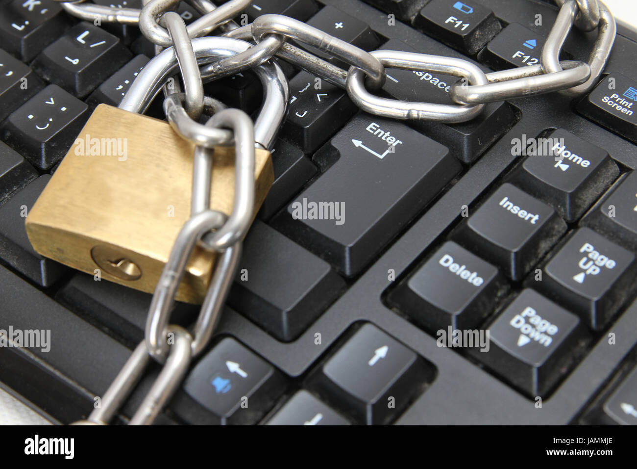 secured data, locked keyboard Stock Photo Alamy