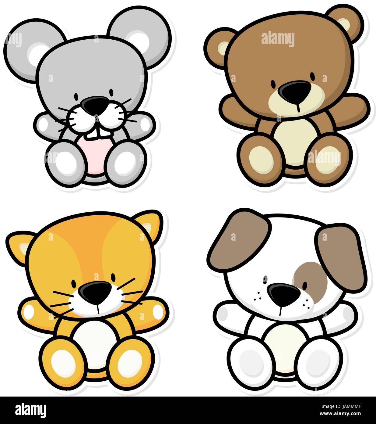 Vector Cartoon Illustration Of Four Cute Baby Animals Isolated On White Background Ideal For Children Decoration Stock Vector Image Art Alamy Vector Cartoon Illustration Of Four Cute Baby Animals Isolated On White Background Ideal For Children Decoration Stock Vector Image Art Alamy