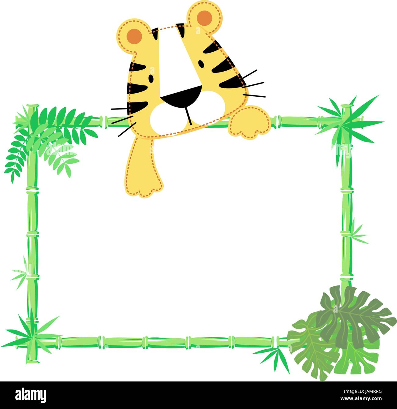 vector illustration of baby tiger with blank sign Stock Vector Image ...