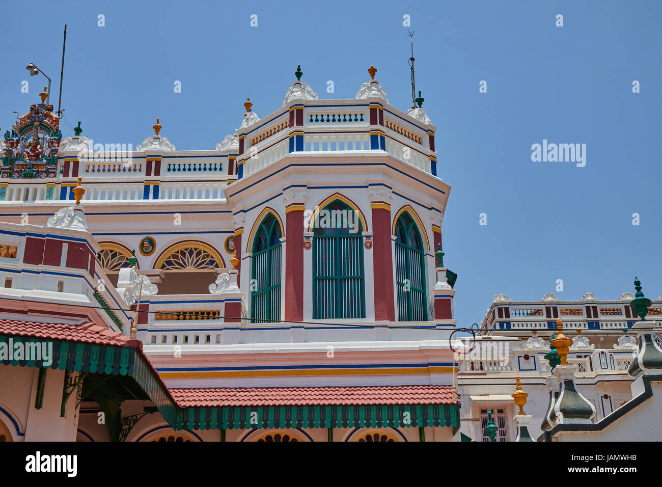 Facade of the Chettinad palace also called raja's palace, village of
