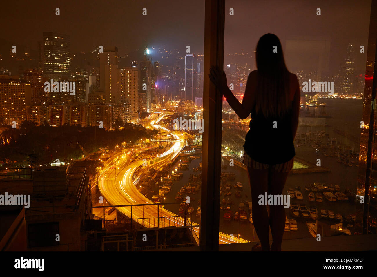 View over Causeway Bay and Hong Kong Island from Twenty One Whitfield Boutique Hotel, Hong Kong