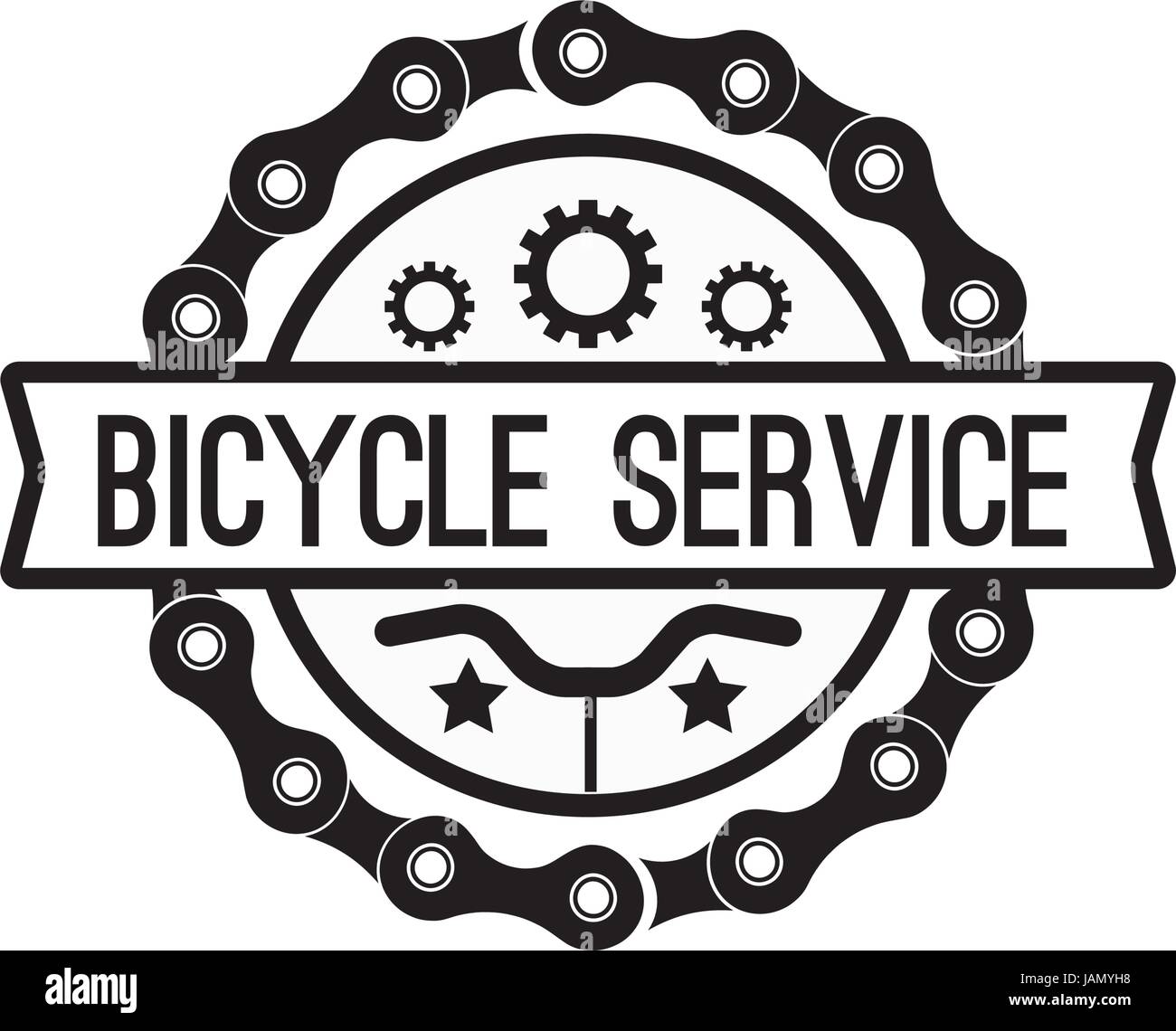 Bike service badge vintage. Sports logo sticker for print on t ...