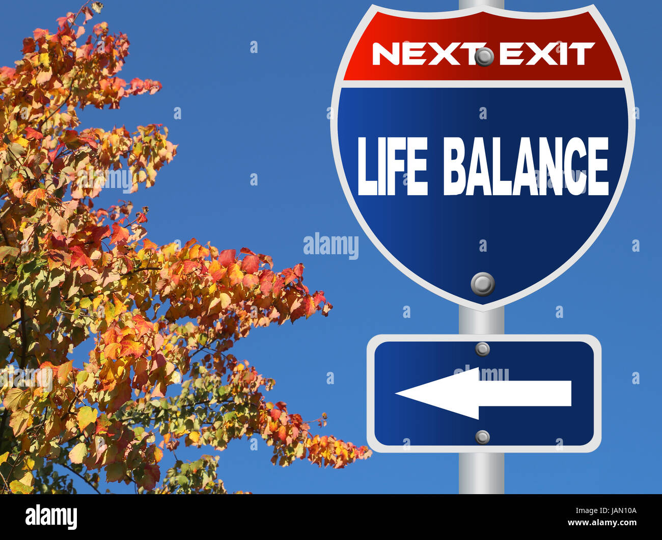 Life balance road sign Stock Photo - Alamy