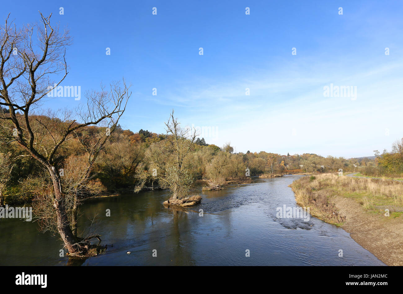 restoration of the ruhr in mid-november Stock Photo