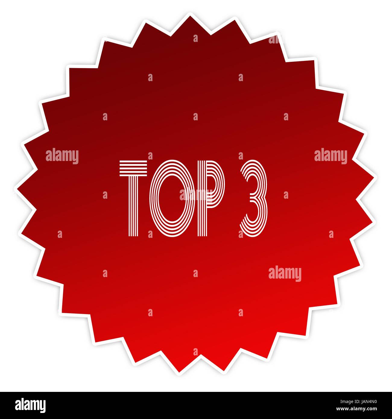 TOP 3 on red sticker label. Illustration graphic design concept image ...
